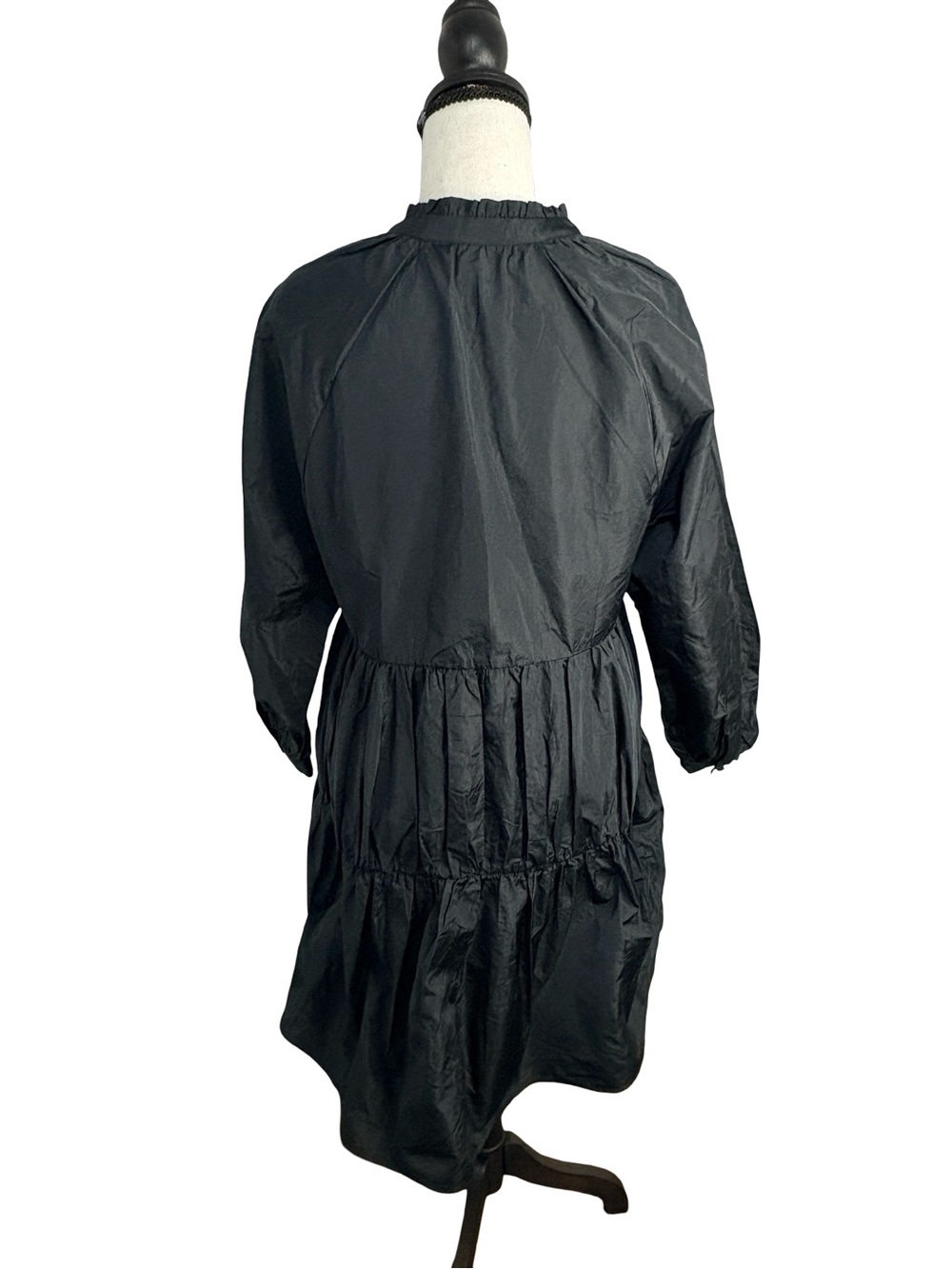 Aritzia Sunday Best Alice Black Tiered Babydoll Mini Dress M - Picture 4 of 11